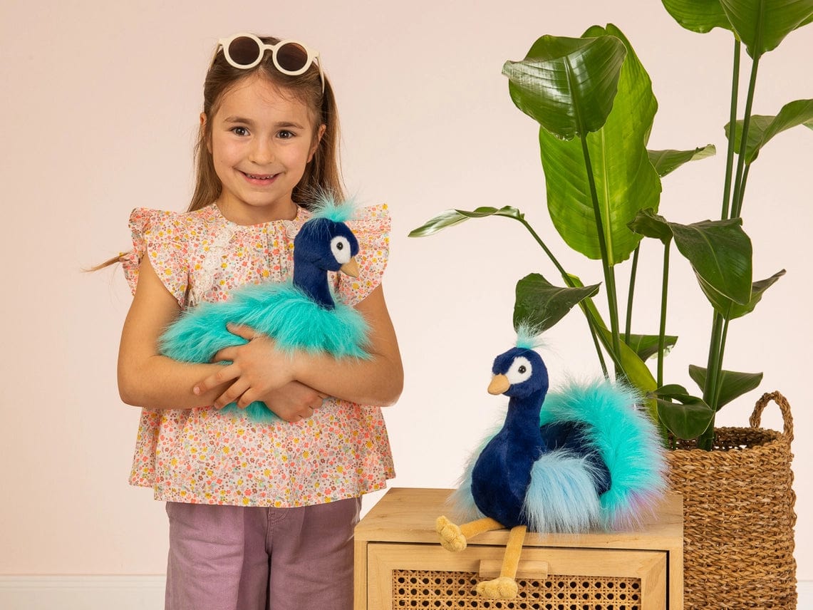 Plush Colorful Peacock by Teddy Hermann Eco-friendly!、mySite、g9winljtr