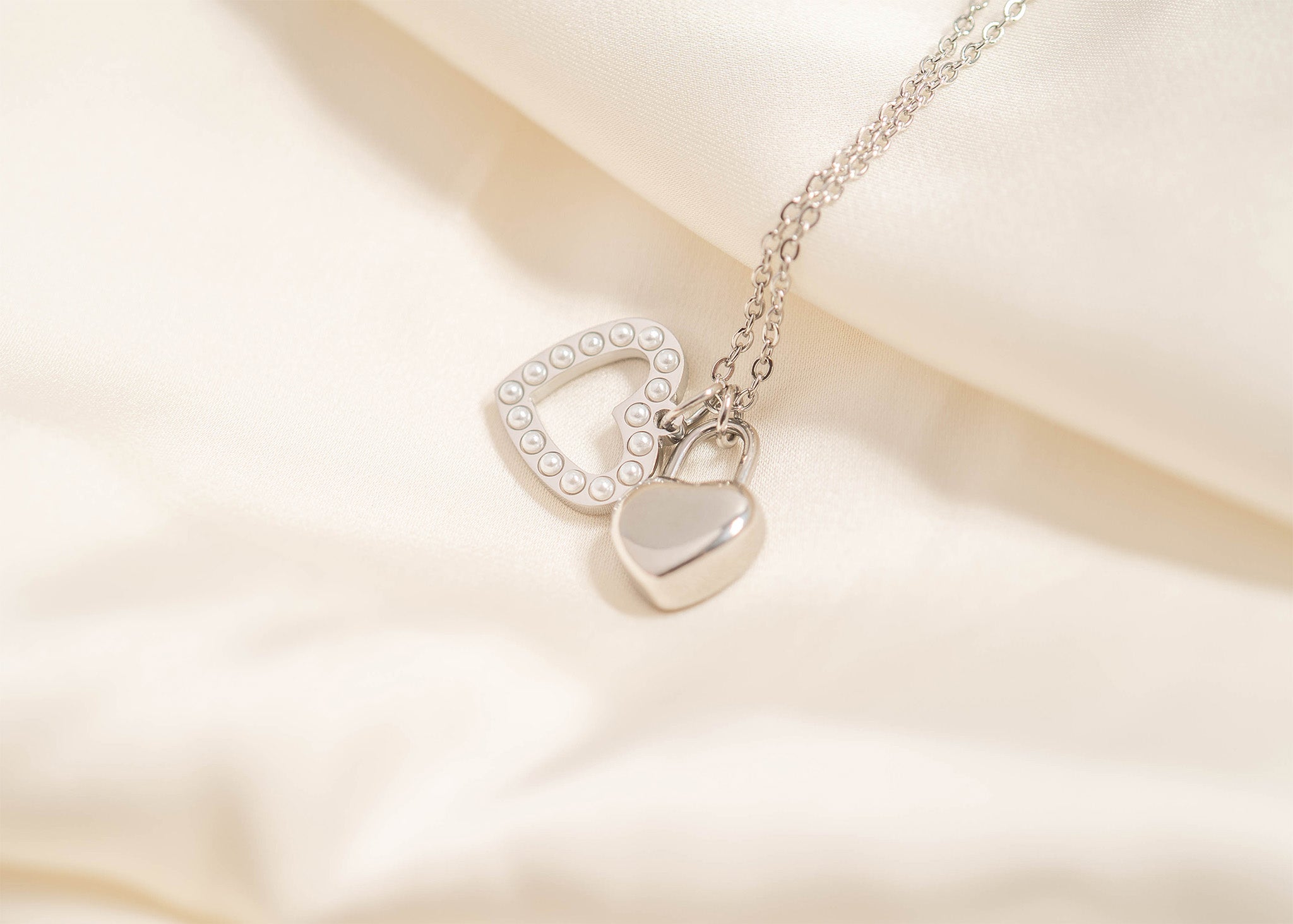 18K Gold PVD Stainless Steel Heart Padlock Charm / PDL0109、mySite、dreamappss