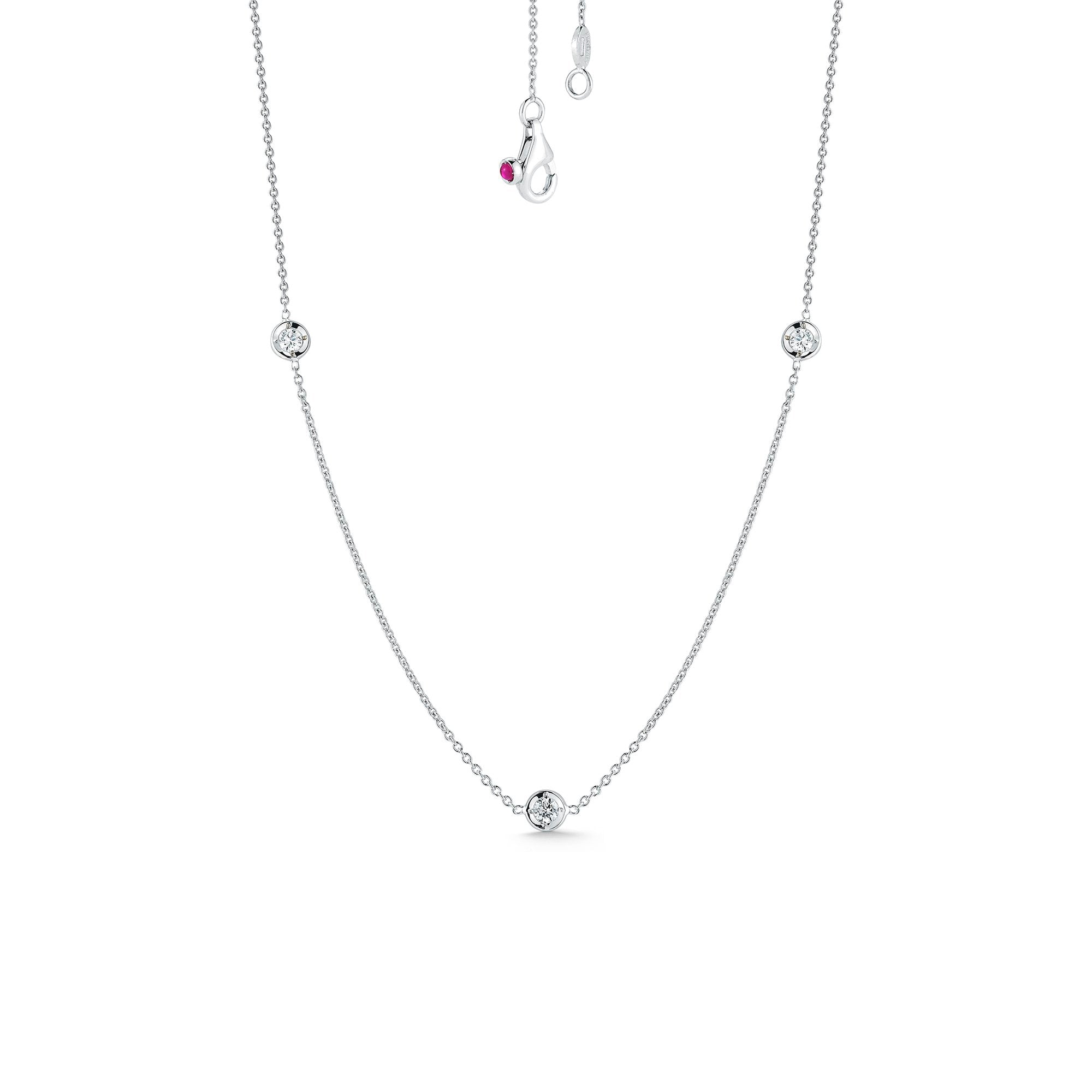 18K Gold Diamonds By The Inch 3 Station Necklace、mySite、hinf8tx79
