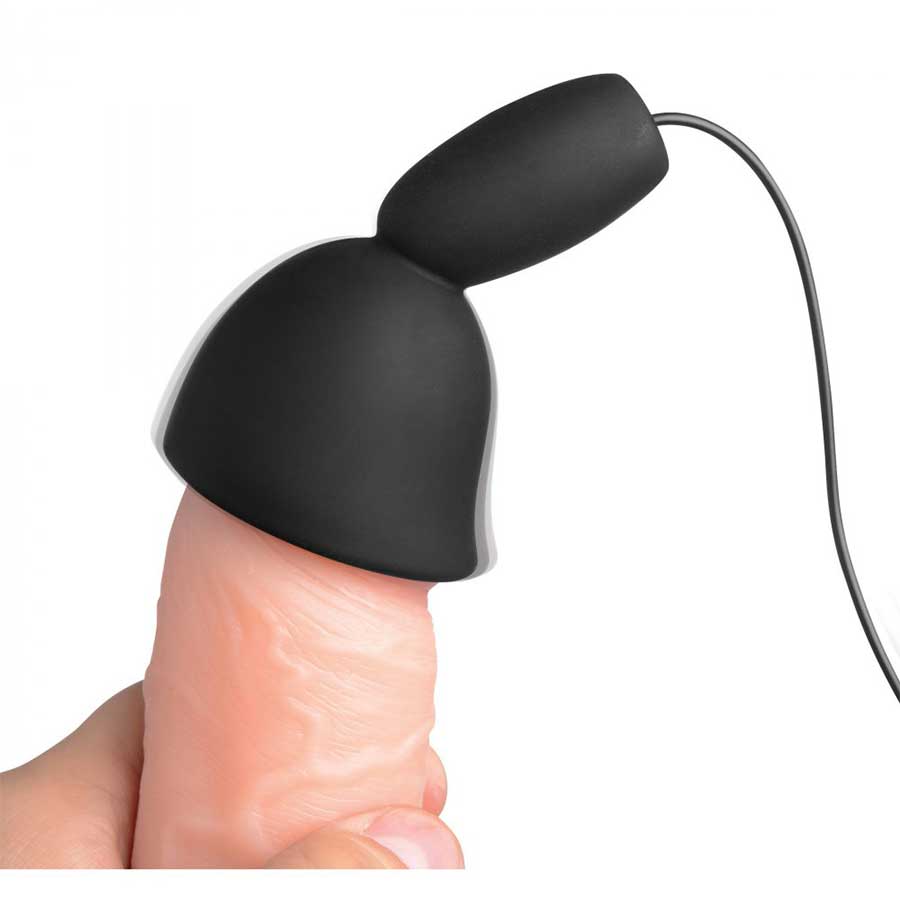 Deluxe 10 Mode Black Silicone Penis Head Teaser by Trinity Vibes、mySite、bottomscart