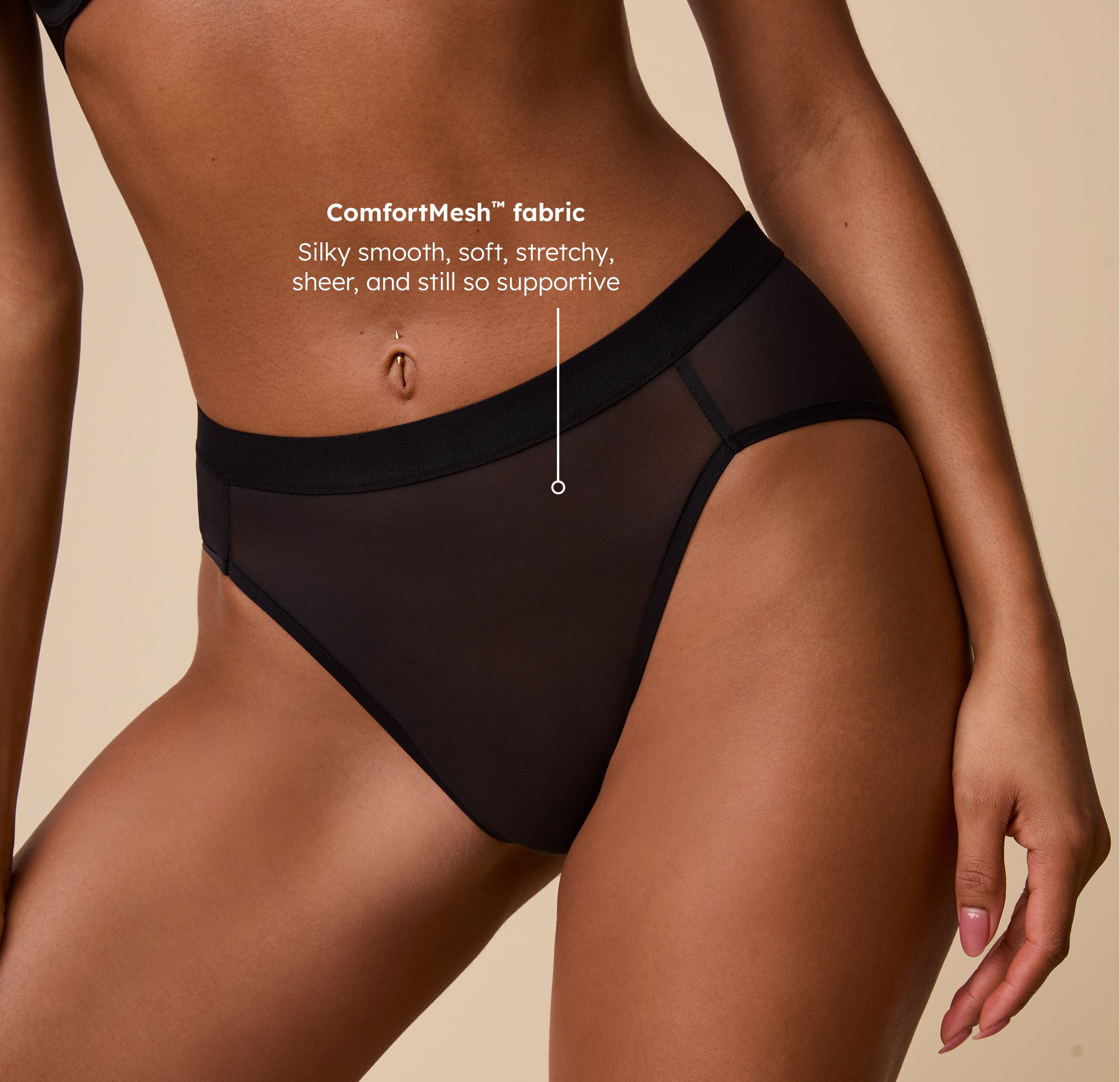 ComfortMesh™ Highwaist Brief - Black、mySite、bengalsvssteelers