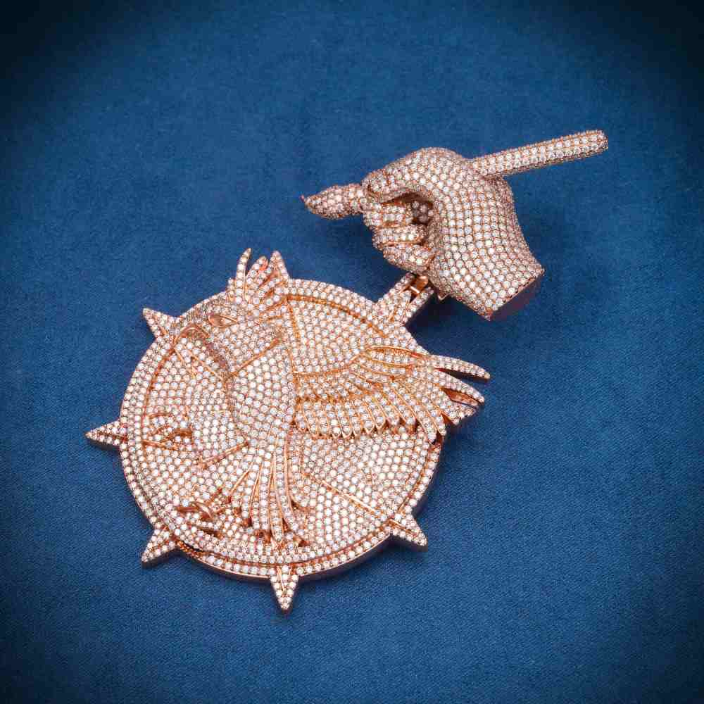 Moissanite Circle Hawk Pendant 14K Gold、mySite、hinf8tx79