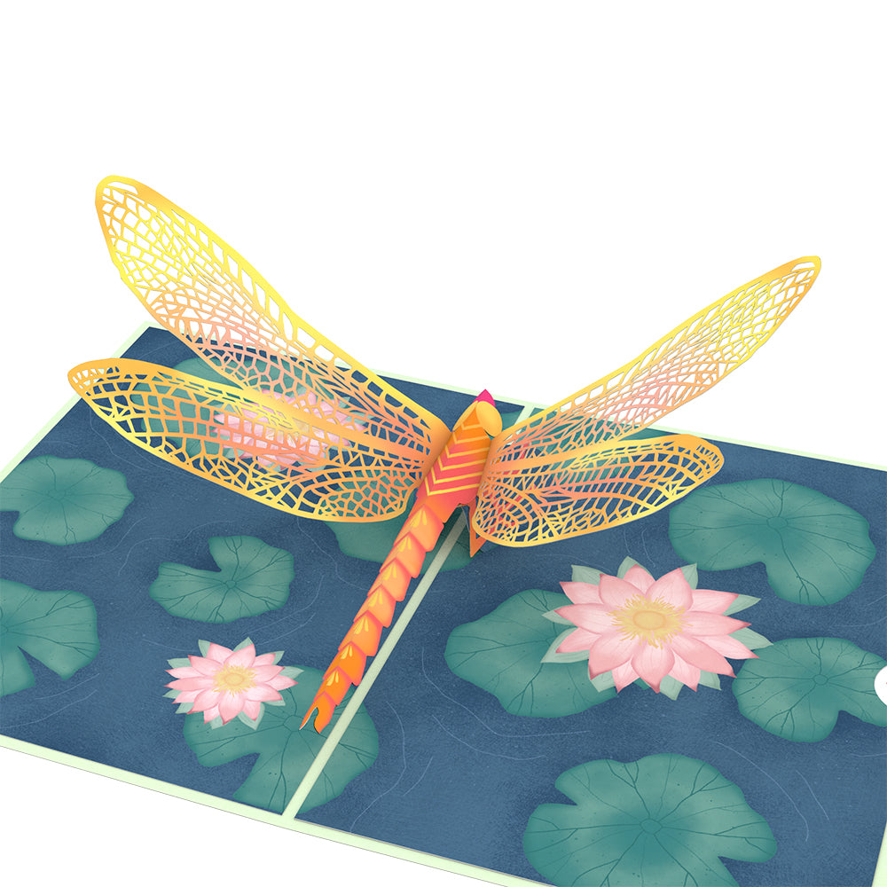 Dragonfly on Water Lily Pop-Up Card、mySite、solidvoid