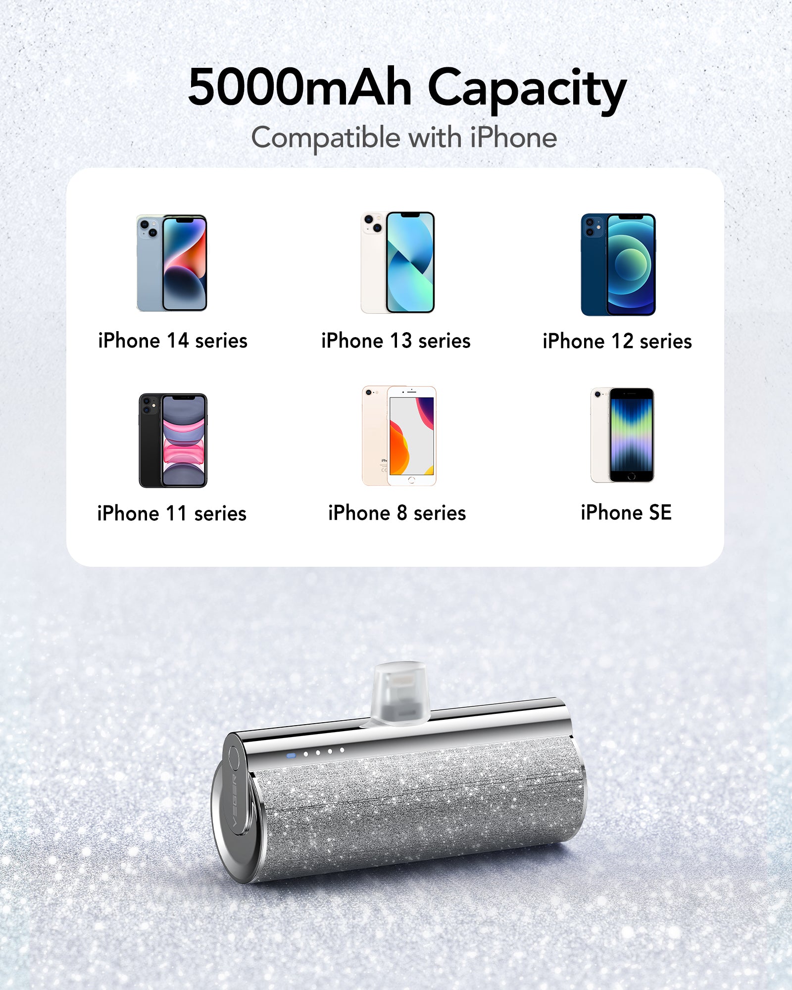 Plug on 5000mAh Mini Portable Charger with Built-in Cable for iPhone & Android、mySite、fannypackpong