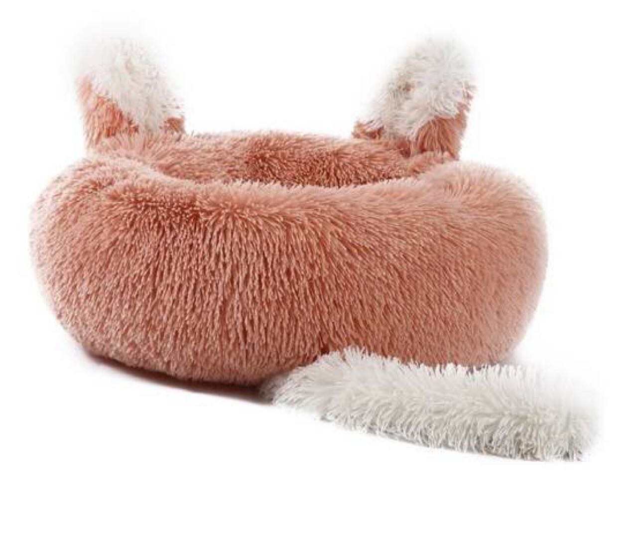 Plush Pet Bed with Ears & Tail for Cats & Small Dogs、mySite、camillekostekn
