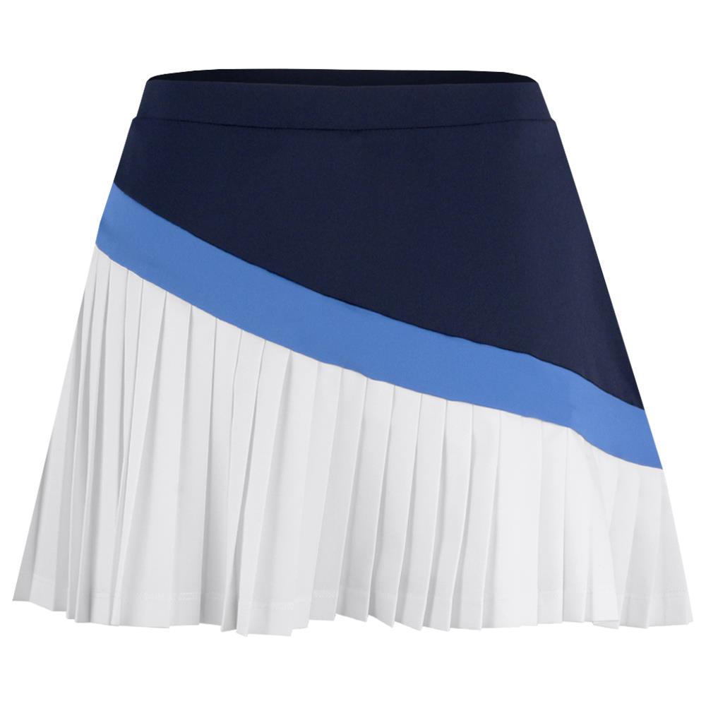 Penguin Women's Asymmetrical Color Block Pleated Skort - White/Navy