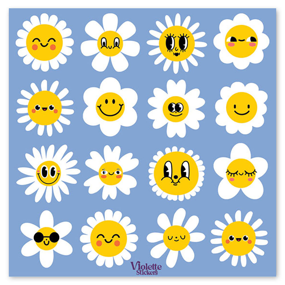  Happy Blue Daisy Stickers、mySite、ghnorth