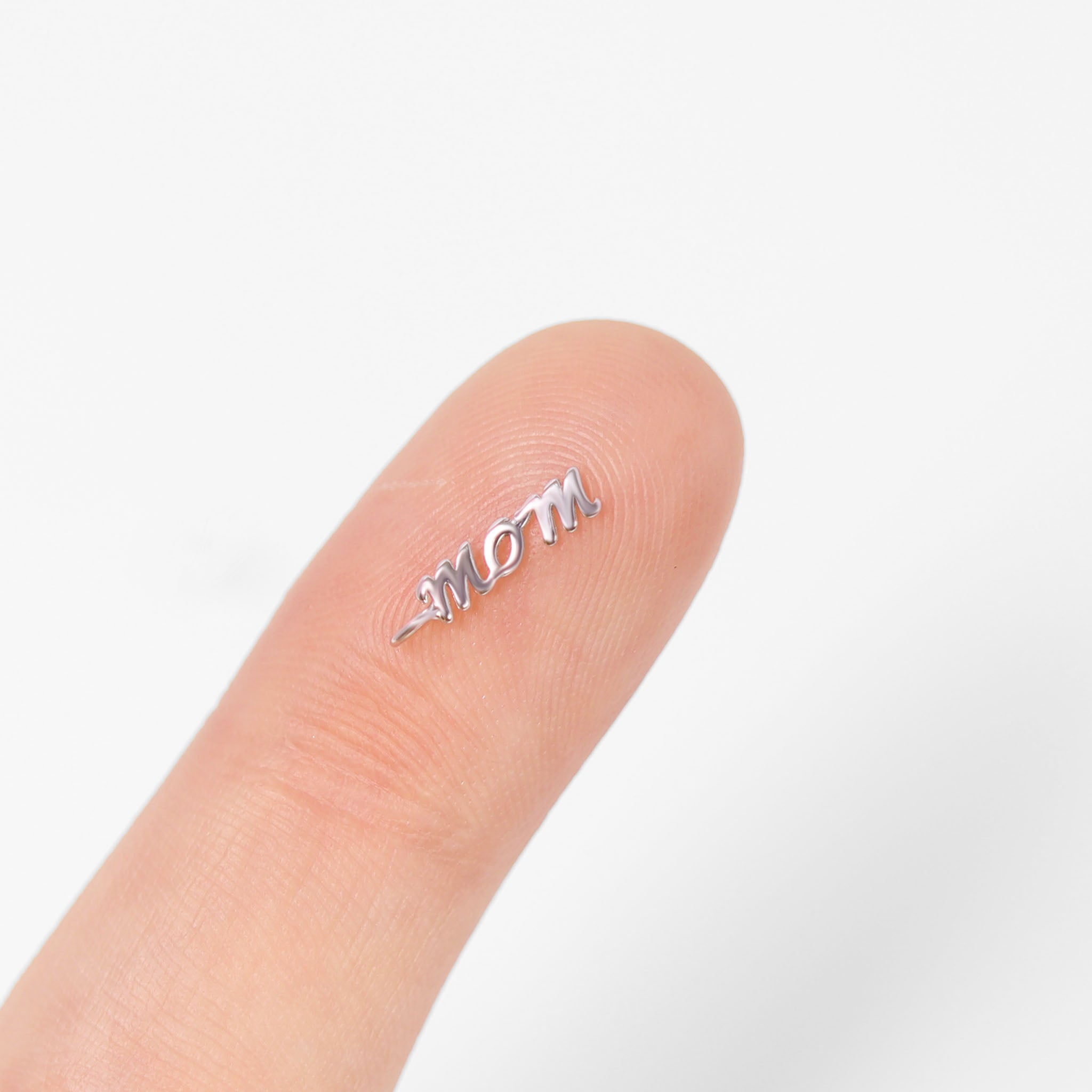 Permanent Jewelry .925 Sterling Silver Mom Script Charm / PMJ3001、mySite、dreamappss