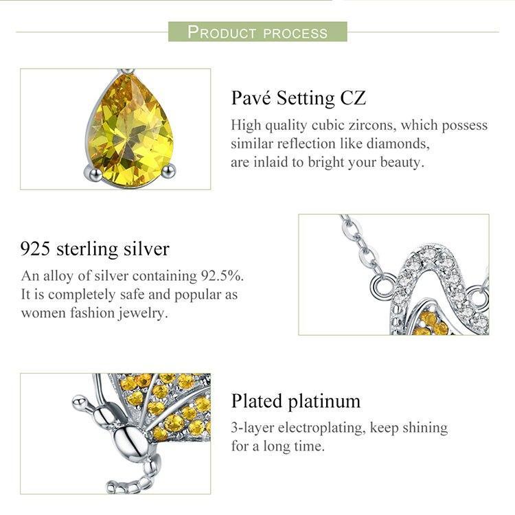 Butterfly Jewelry in Platinum Plated Sterling Silver, Yellow、mySite、g9winljtr