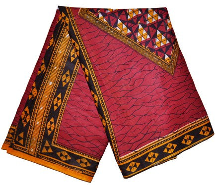 Burgundy Red African Print Fabric DPAP194、mySite、solidvoid