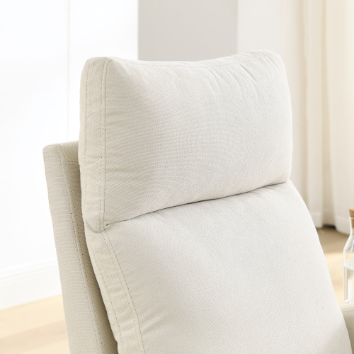 Video Welike 27.6"W Modern Accent High Backrest Living Room Lounge Arm Rocking Chair, Two Side Pocket ,Teddy White (Ivory)、、casual