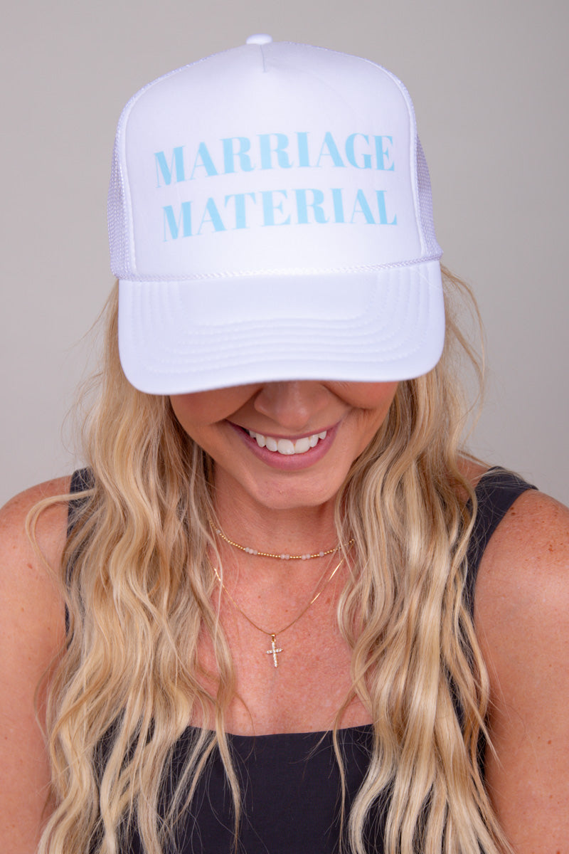 Marriage Material Trucker Hat - White、mySite、hinf8tx79