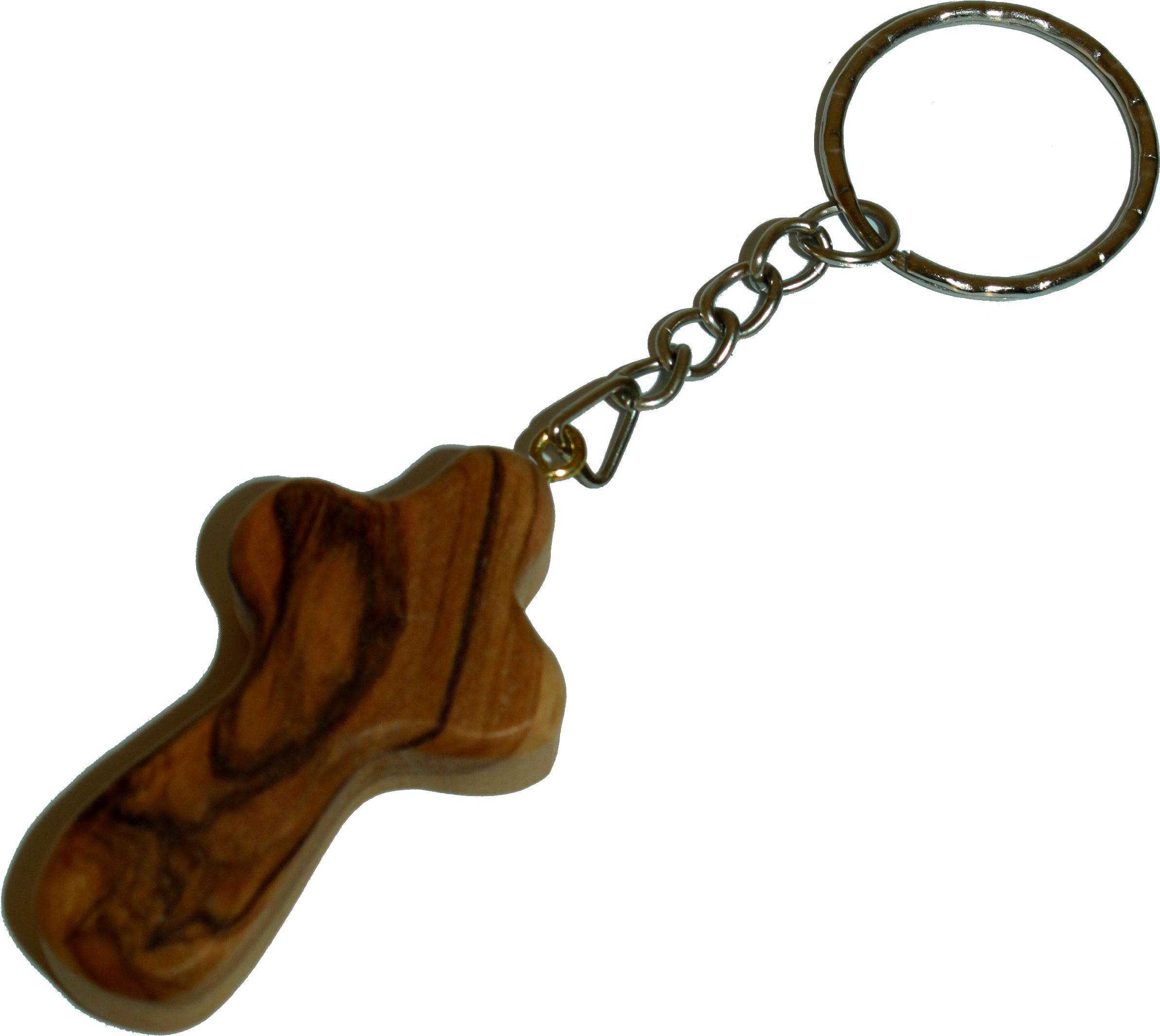  Olive Wood Comfort Holding Cross Key Chain - Cross is about 2.8 inches long、mySite、elrpsem3k