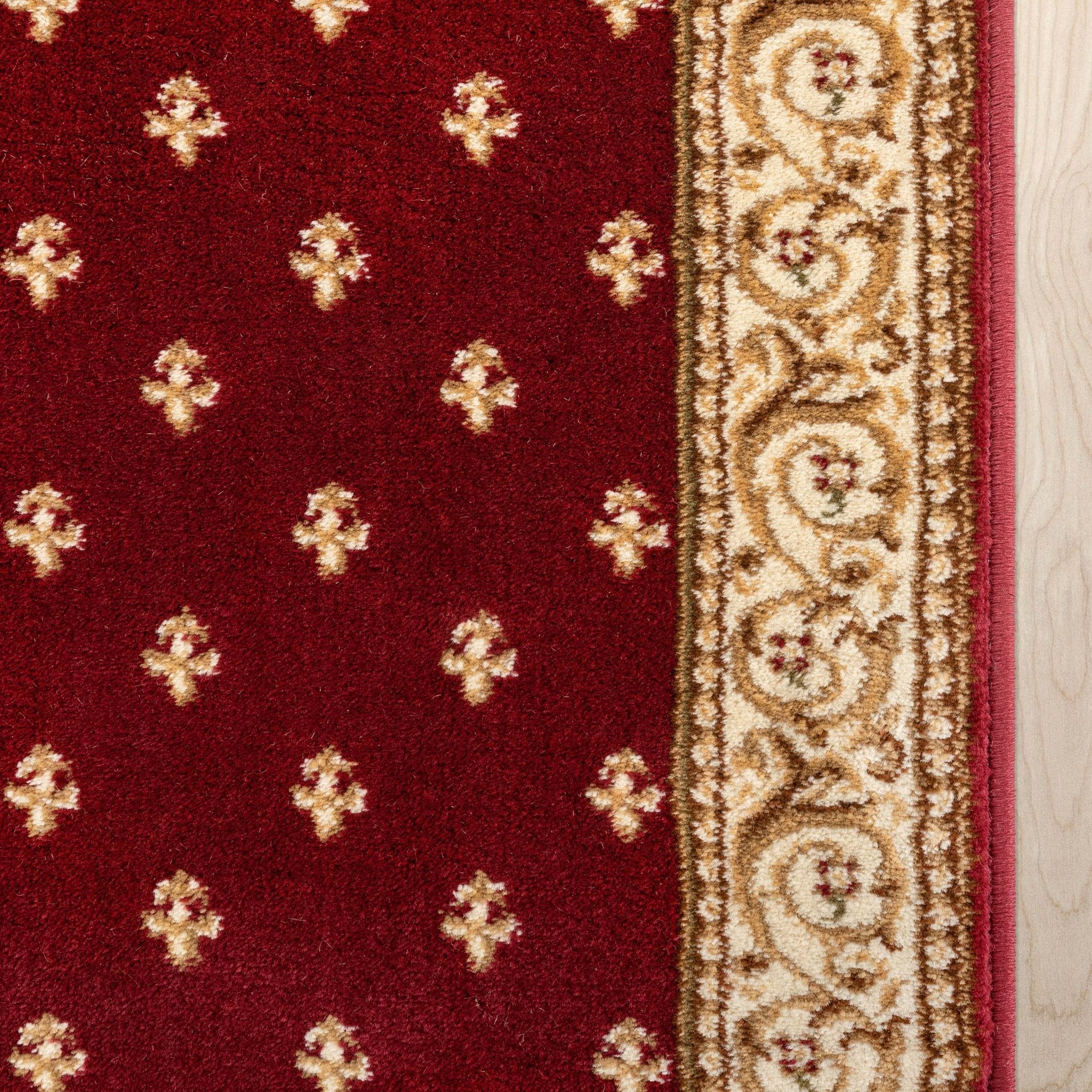 Custom Size Hallway & Stair Runner Fleur de Lis Traditional Red 27 Inch Wide x Choose Your Custom Length Runner Rug、mySite、gigharbornorthrealestate
