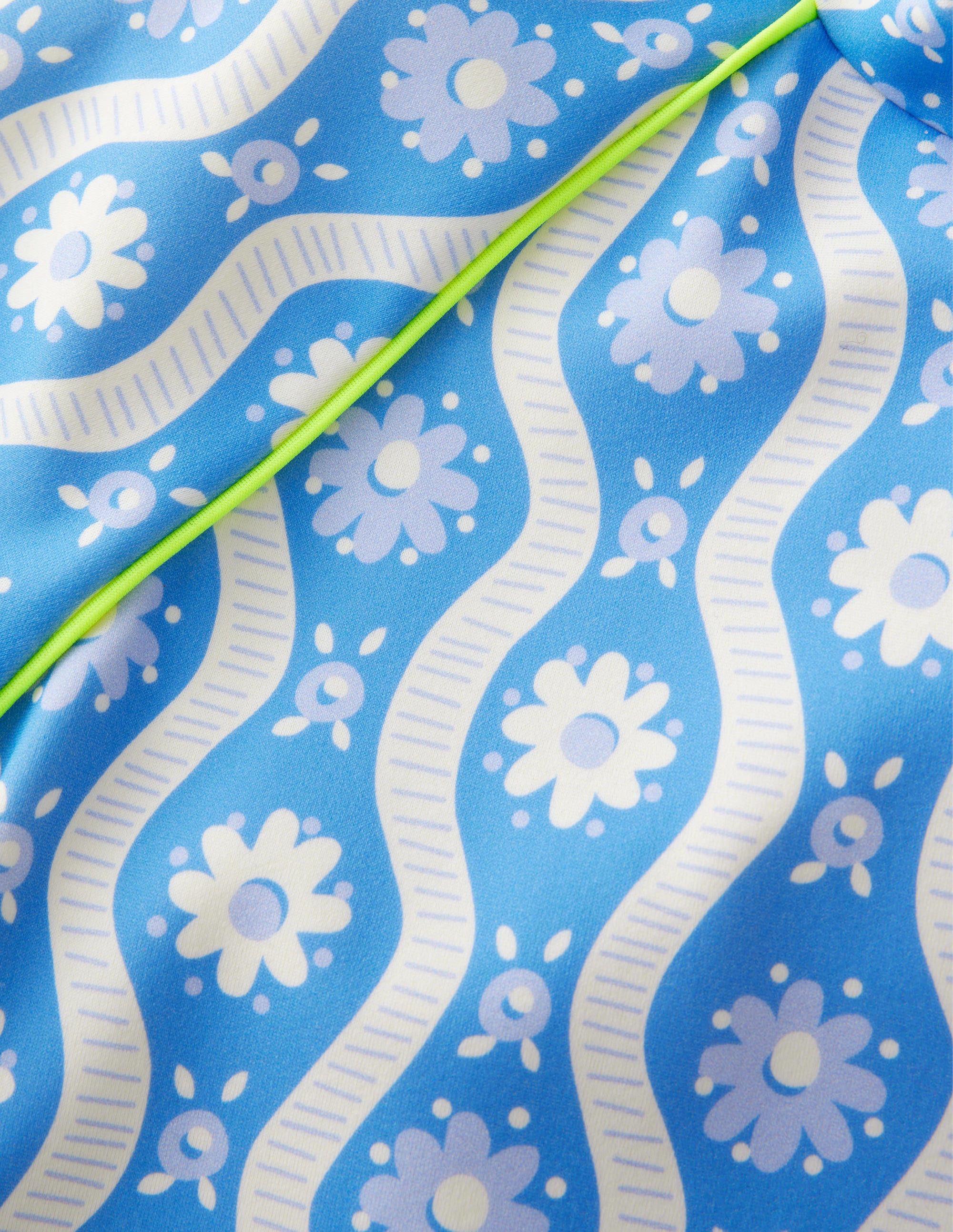  Patterned Rash Vest-Penzance Blue Daisy Wave、mySite、ashleygrahame