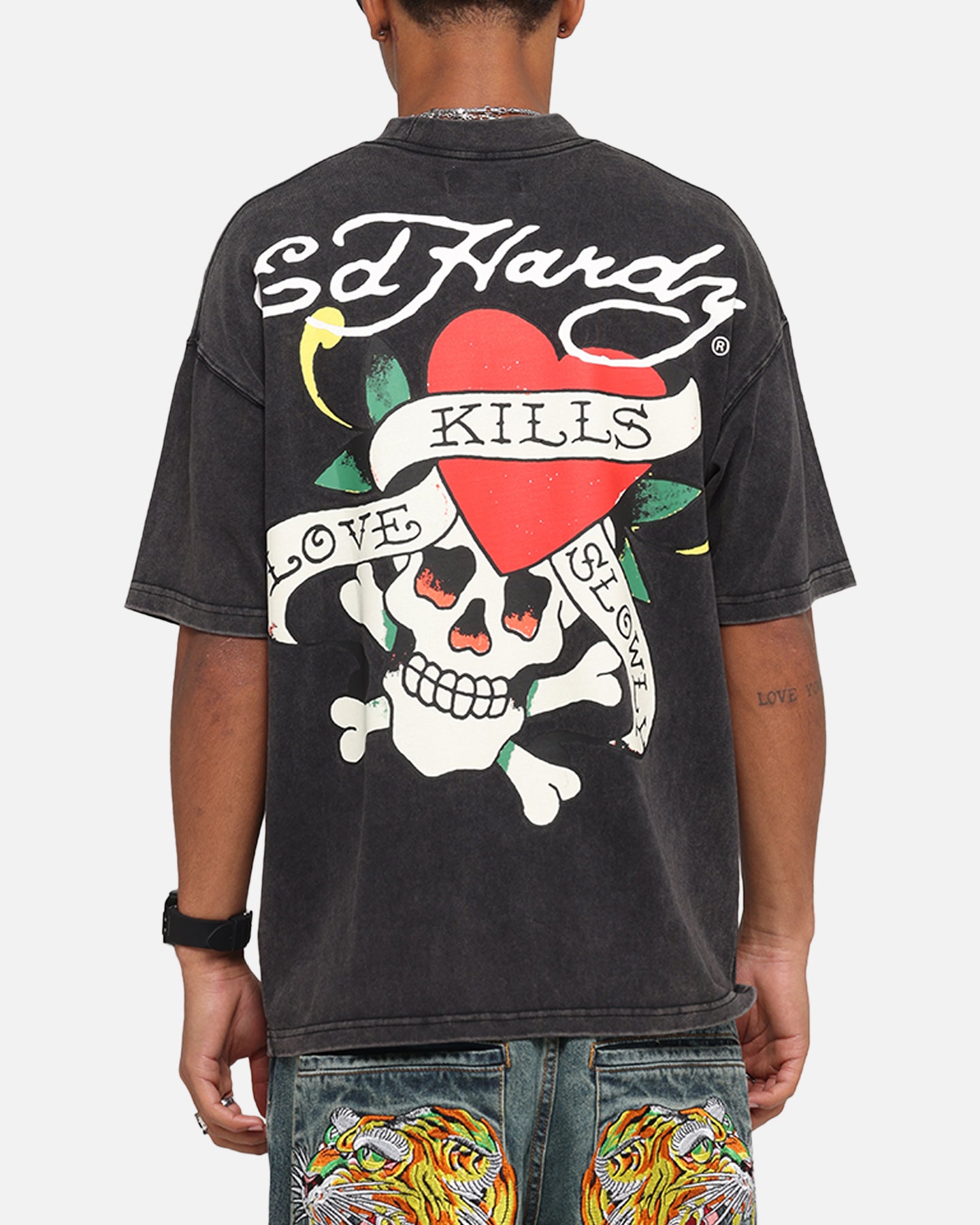 Ed Hardy Love Kills Oversized T-Shirt Black、mySite、zt4zffjzw