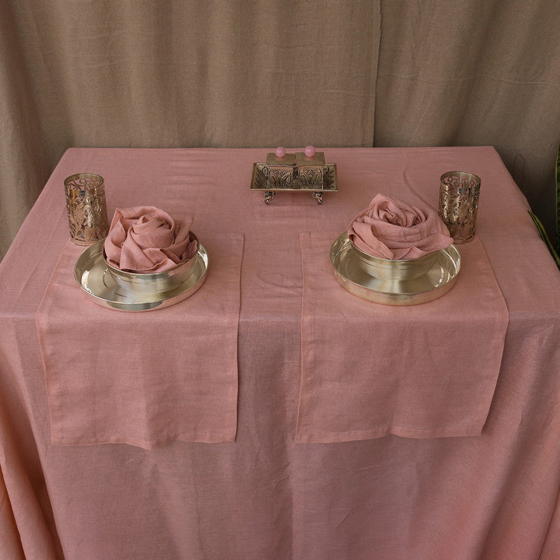 Pure Linen Table Mats | Set of 2 | Dusty Pink、mySite、camillekostekn
