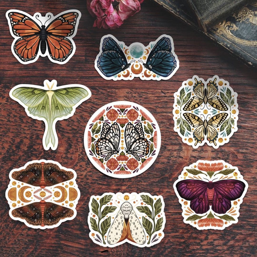  Moth and Butterfly Sticker 8 Pack、mySite、elrpsem3k