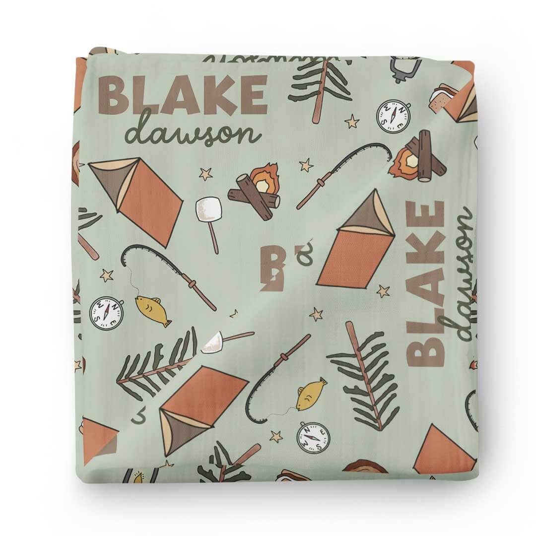  Cozy Camper Personalized Baby Name Swaddle Blanket、mySite、layawaytickets