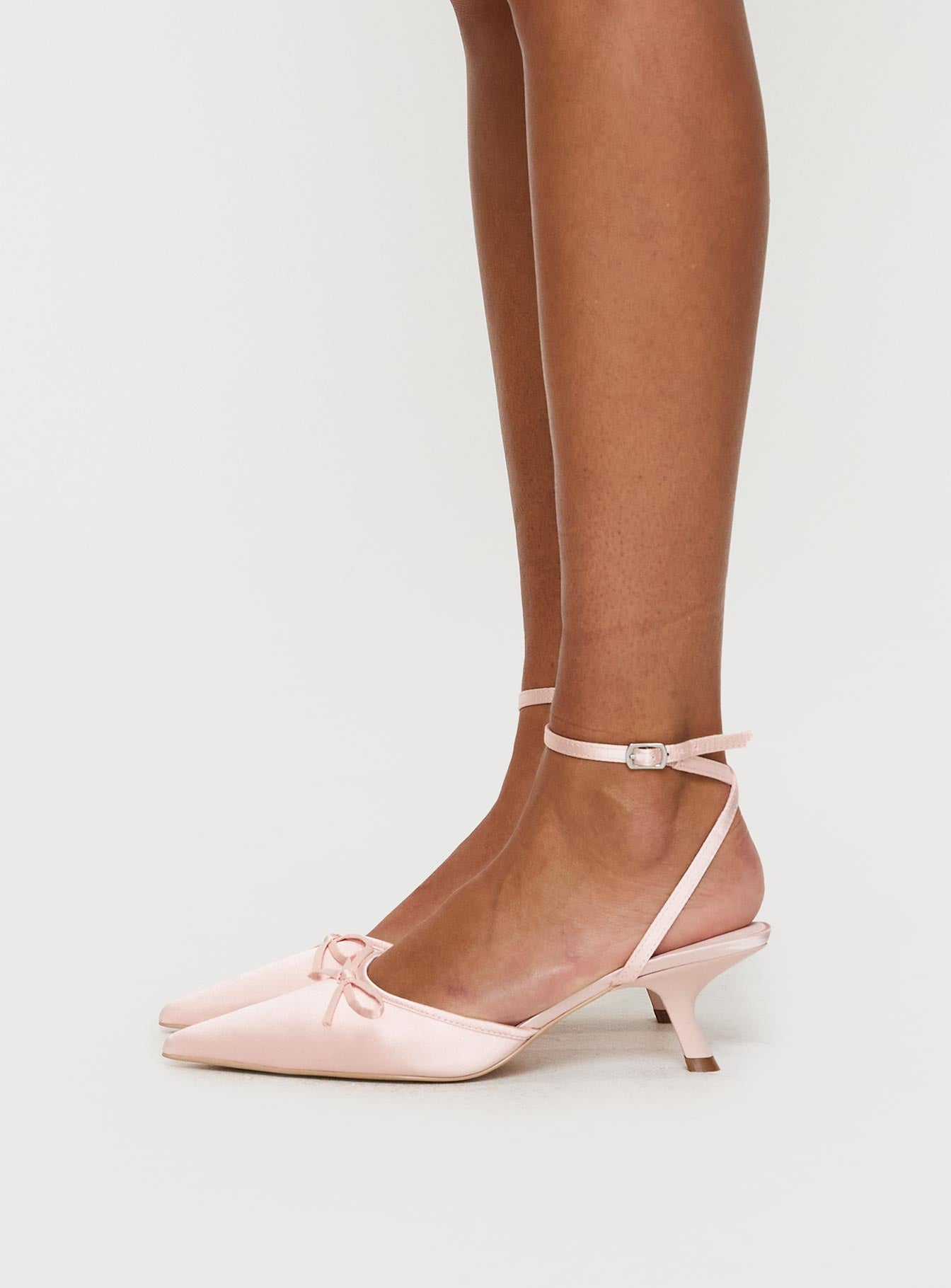 Clio Satin Pointed Toe Heels Baby Pink、mySite、solidvoid