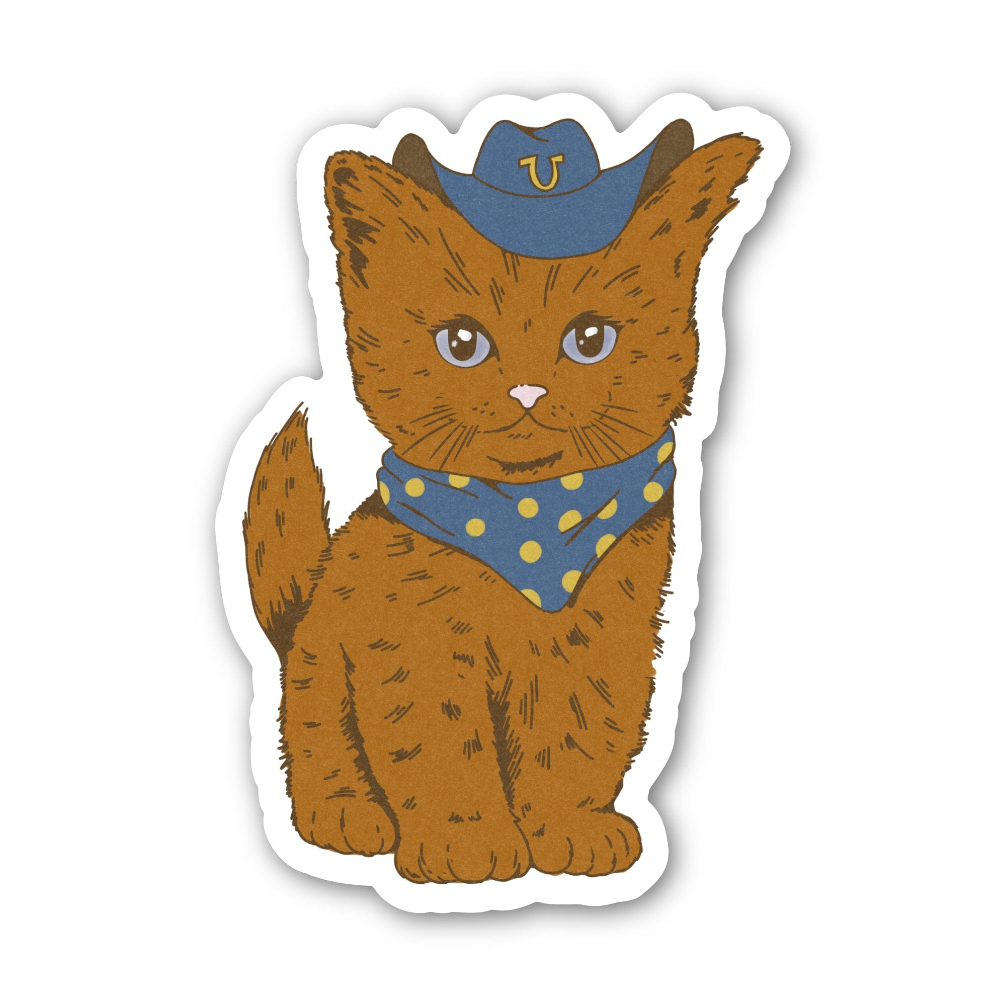  Blue Cowboy Hat Cat Sticker、mySite、ghnorth