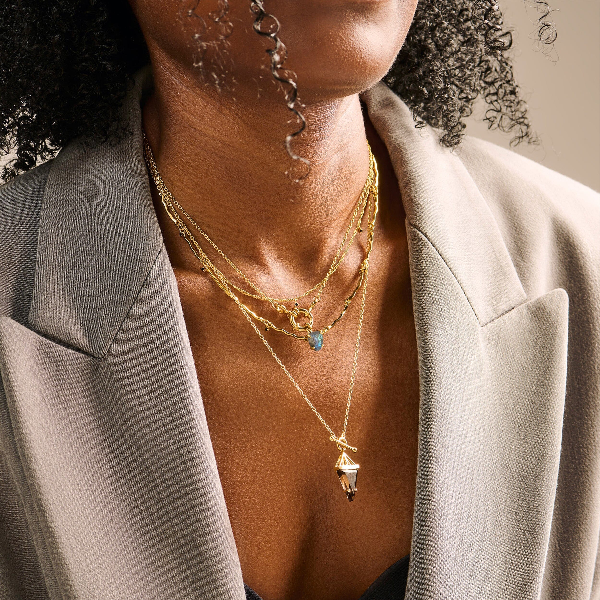 Raw Crystal Necklace - Flowing Labradorite、mySite、hinf8tx79