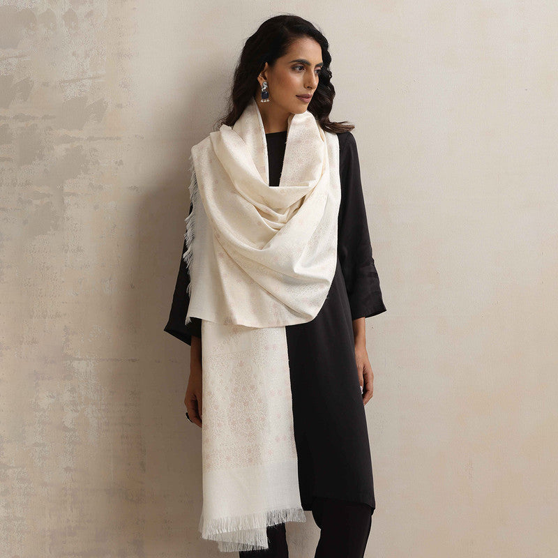 Woolen Printed Stole | Off White、mySite、camillekostekn