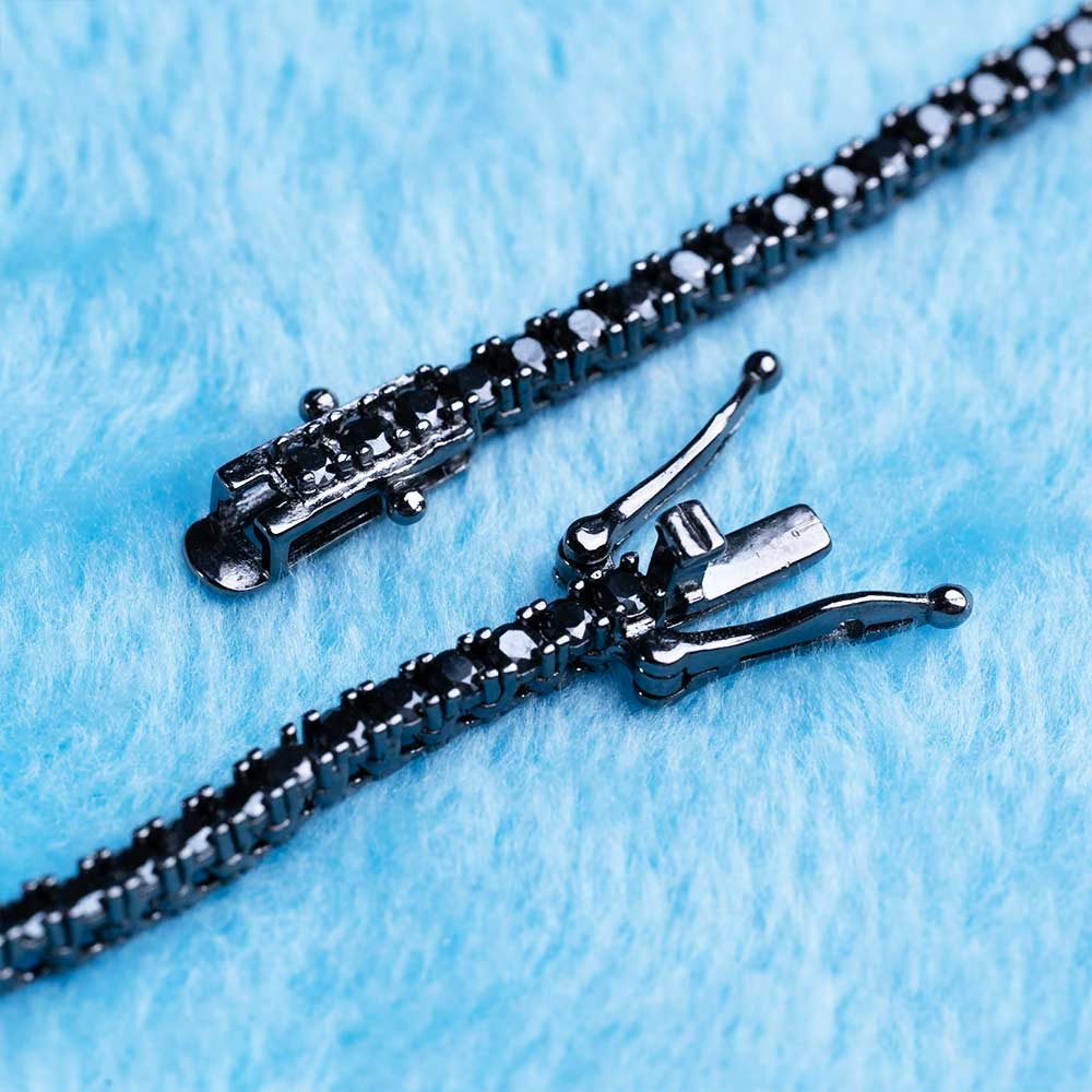 2MM Black Moissanite Tennis Chain 14K Black Gold、mySite、hinf8tx79