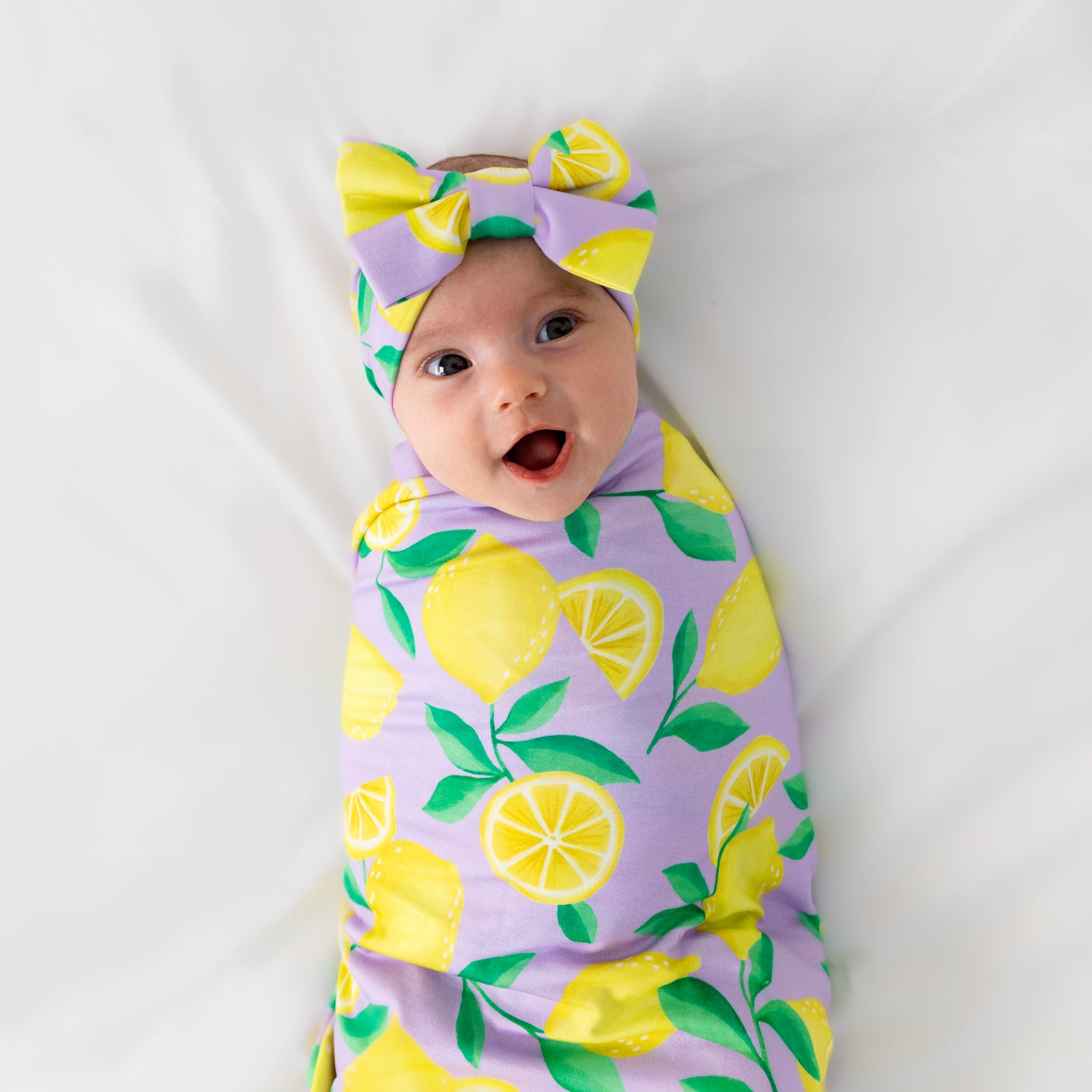  Lavender Sunny Citrus Swaddle & Luxe Bow Headband Set、mySite、layawaytickets