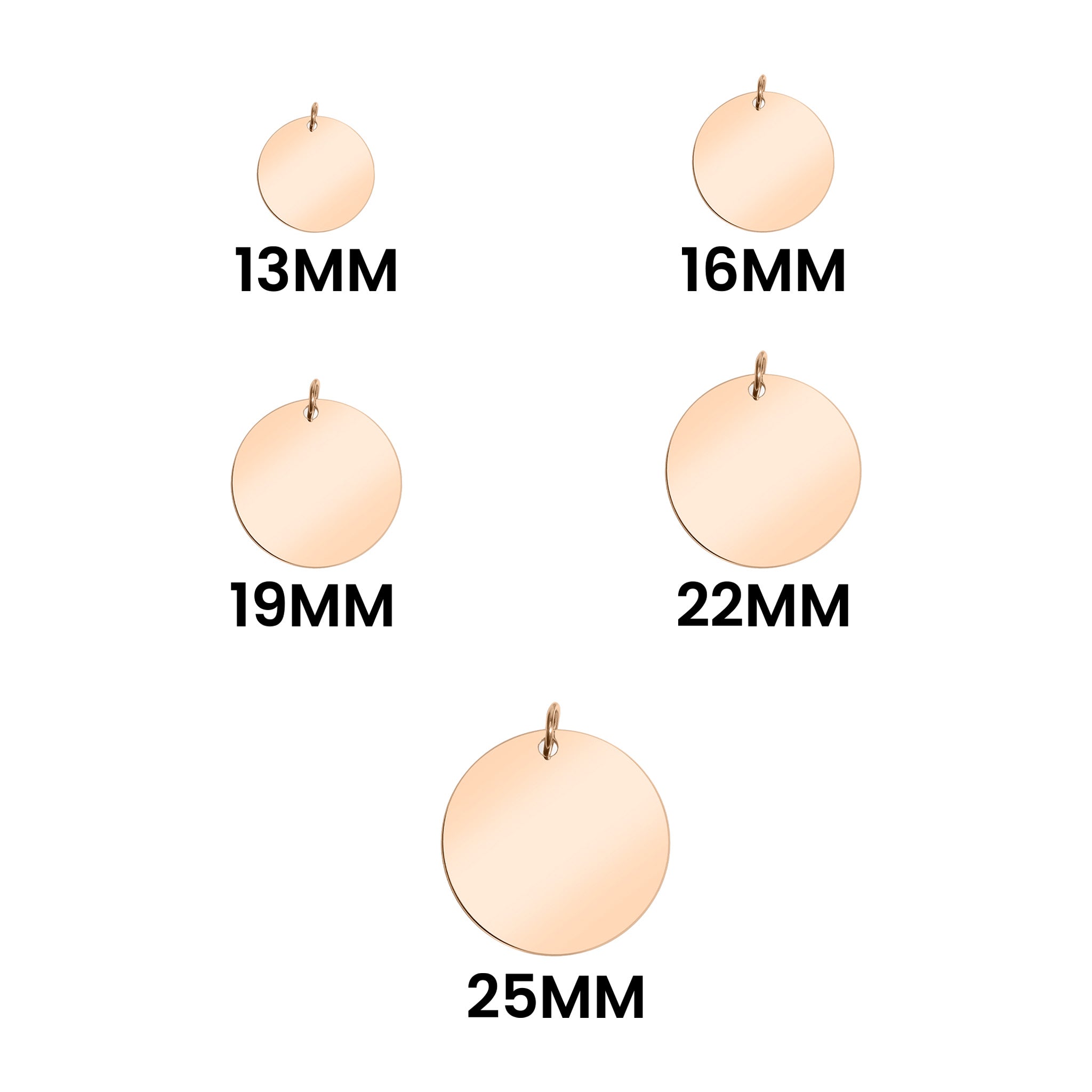 Stainless Steel 18K Rose Gold PVD Blank Round Pendant / SBB0047、mySite、dreamappss