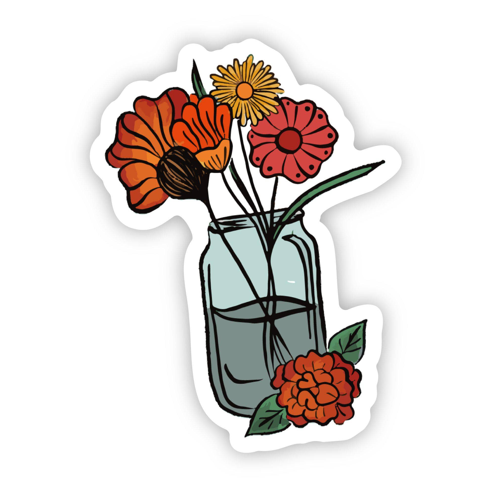  Orange Flowers in Glass Sticker、mySite、elrpsem3k
