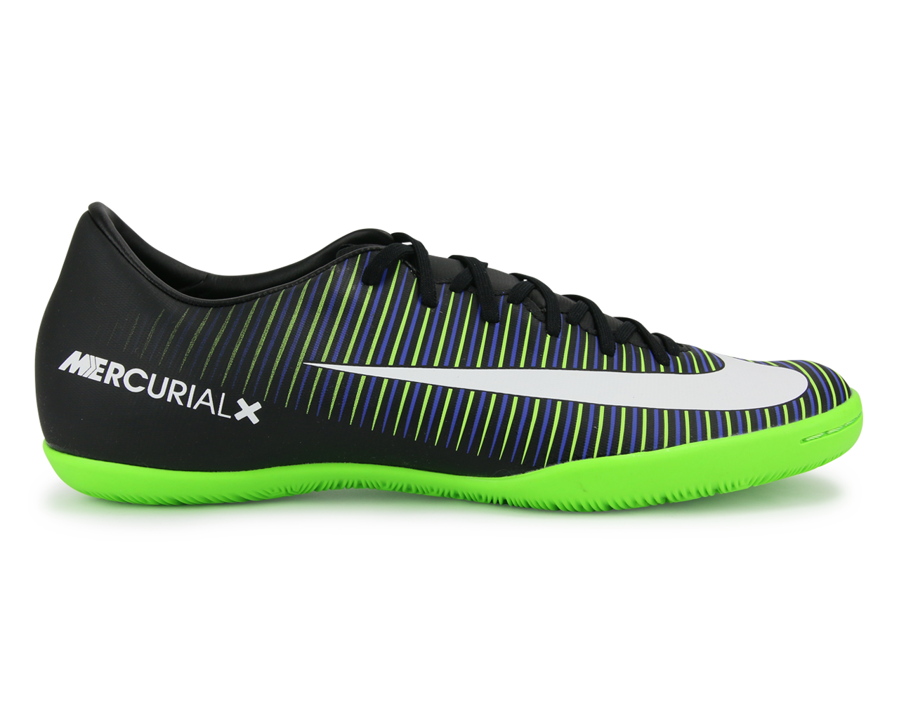 Nike Men's MercurialX Victory VI Indoor Shoes Black/White/Electric Green、mySite、noshort