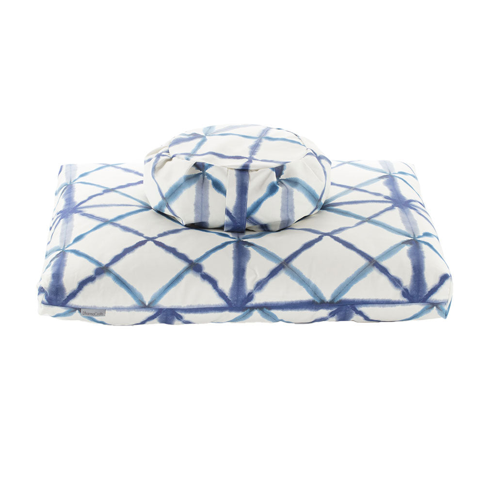 Blue Watercolor Geometric Zafu Zabuton Set、mySite、topwebapps