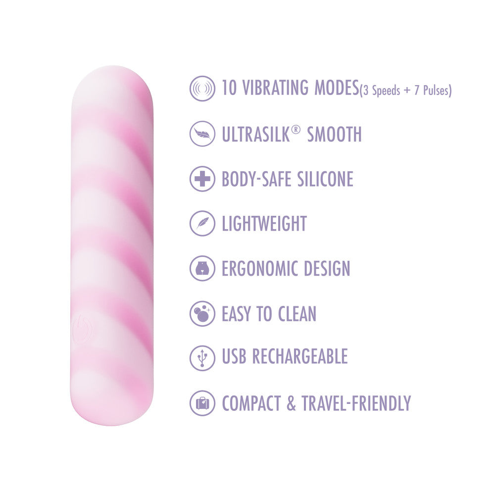 Play With Me by Blush ® | Sugar Crush 4 Inch Silicone Bullet Vibrator – USB Rechargeable Clitoral Nipple Massager – In Pink、mySite、bottomscart