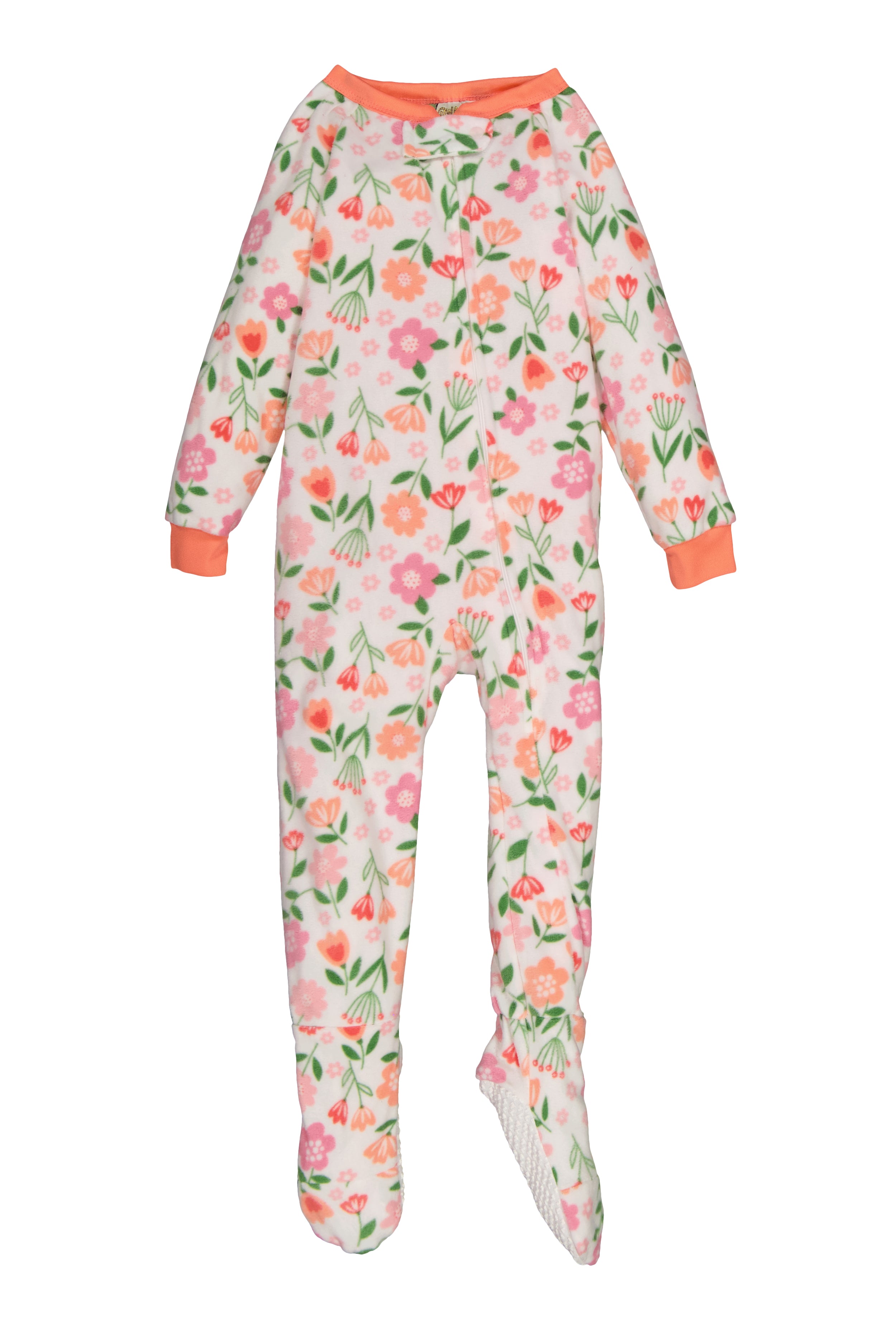 Girls Floral Print Footed Pajamas、mySite、camillekostekn