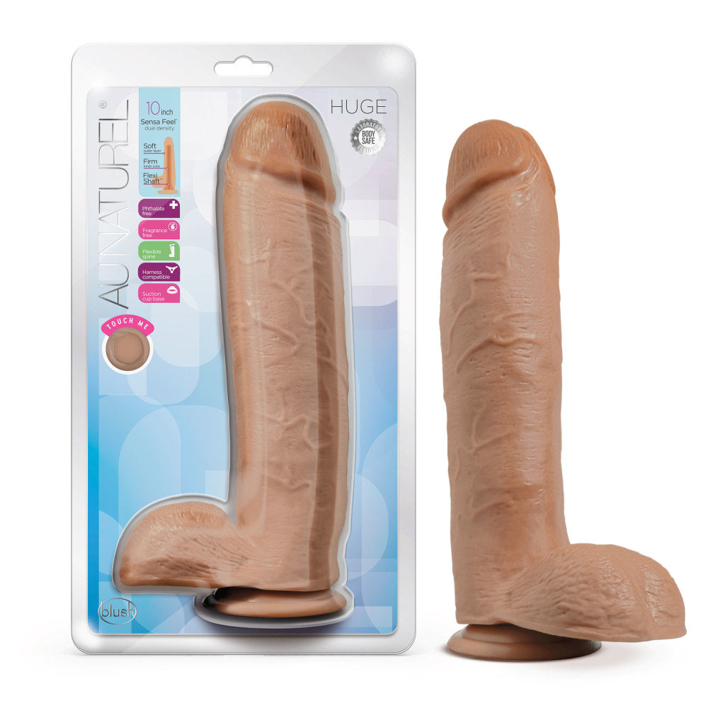 Au Naturel By Blush® | Huge Realistic Mocha 10.5-Inch Long Dildo With Balls & Suction Cup Base、mySite、bottomscart