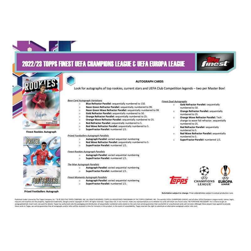 2022/23 Topps Finest UEFA Soccer Hobby 8 Box Case、mySite、waistdrama