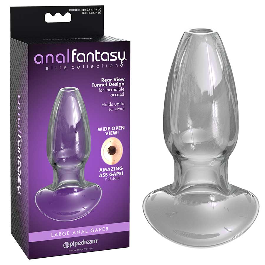 Anal Fantasy Elite Large Anal Gaper Clear Glass Open Tunnel Butt Plug by Pipedream、mySite、bottomscart