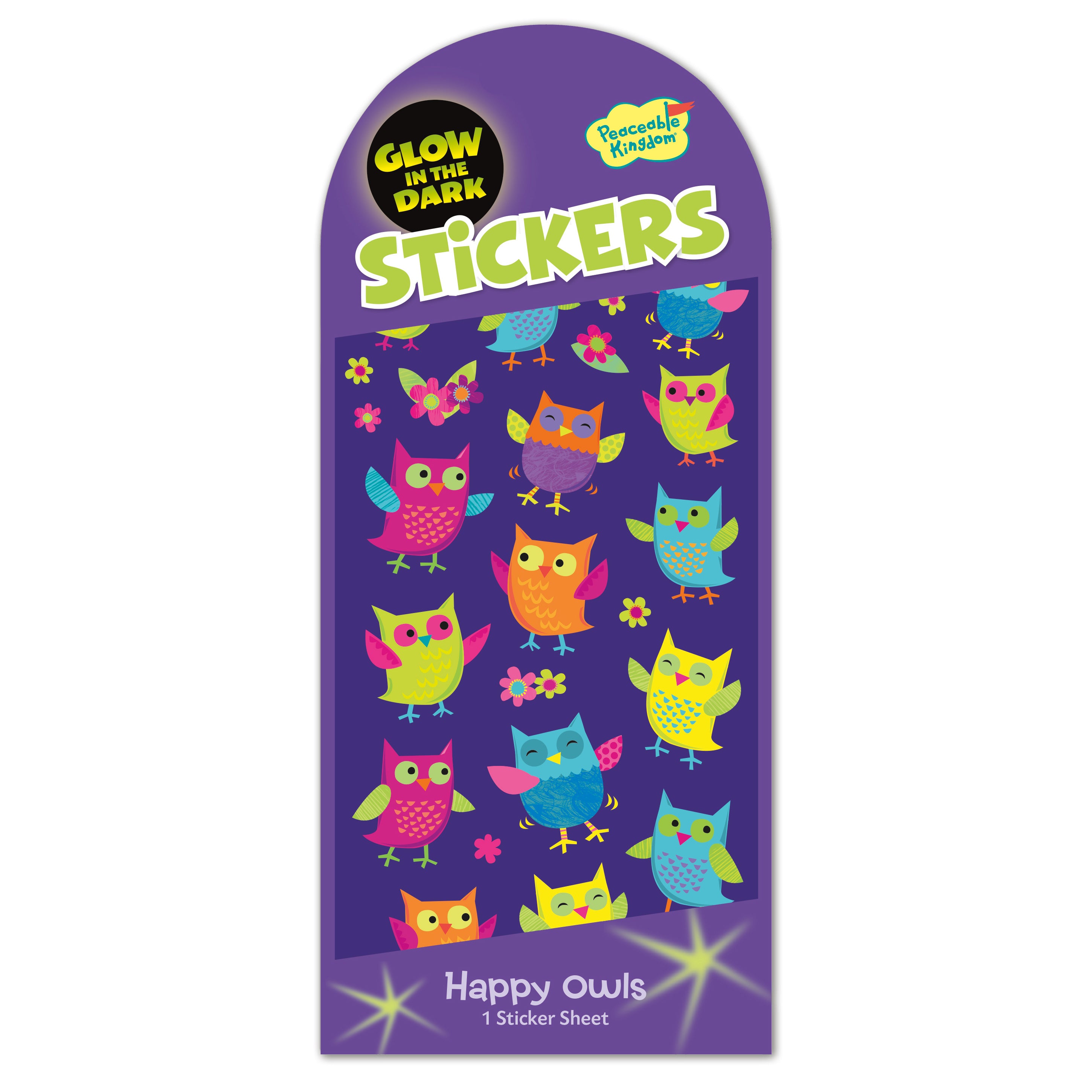  Happy Owls Glow-In-The-Dark Stickers、mySite、ghnorth