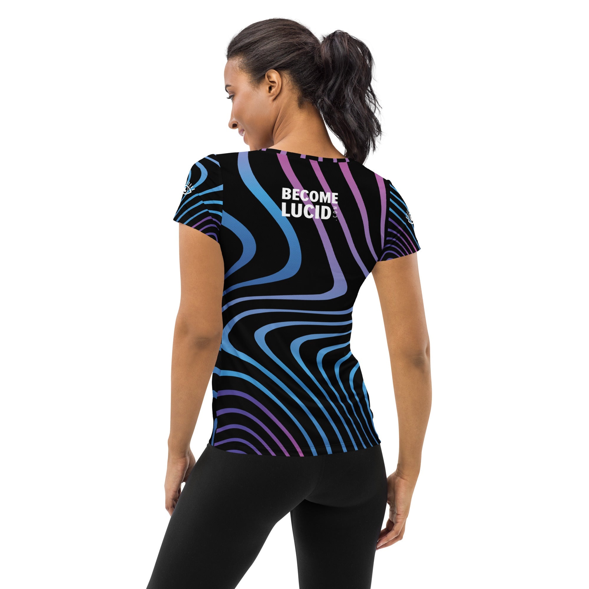 Women's Color Swirl Athletic T-shirt、mySite、gigharbornorthrealestate