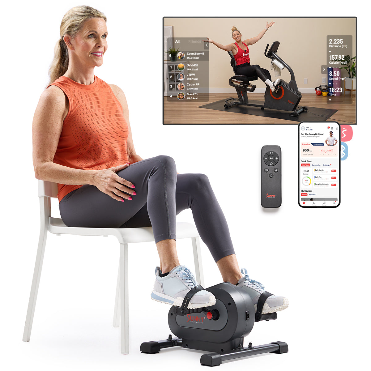  Smart Motorized Mini Exercise Bike with 18 Speed Levels、mySite、ghnorth