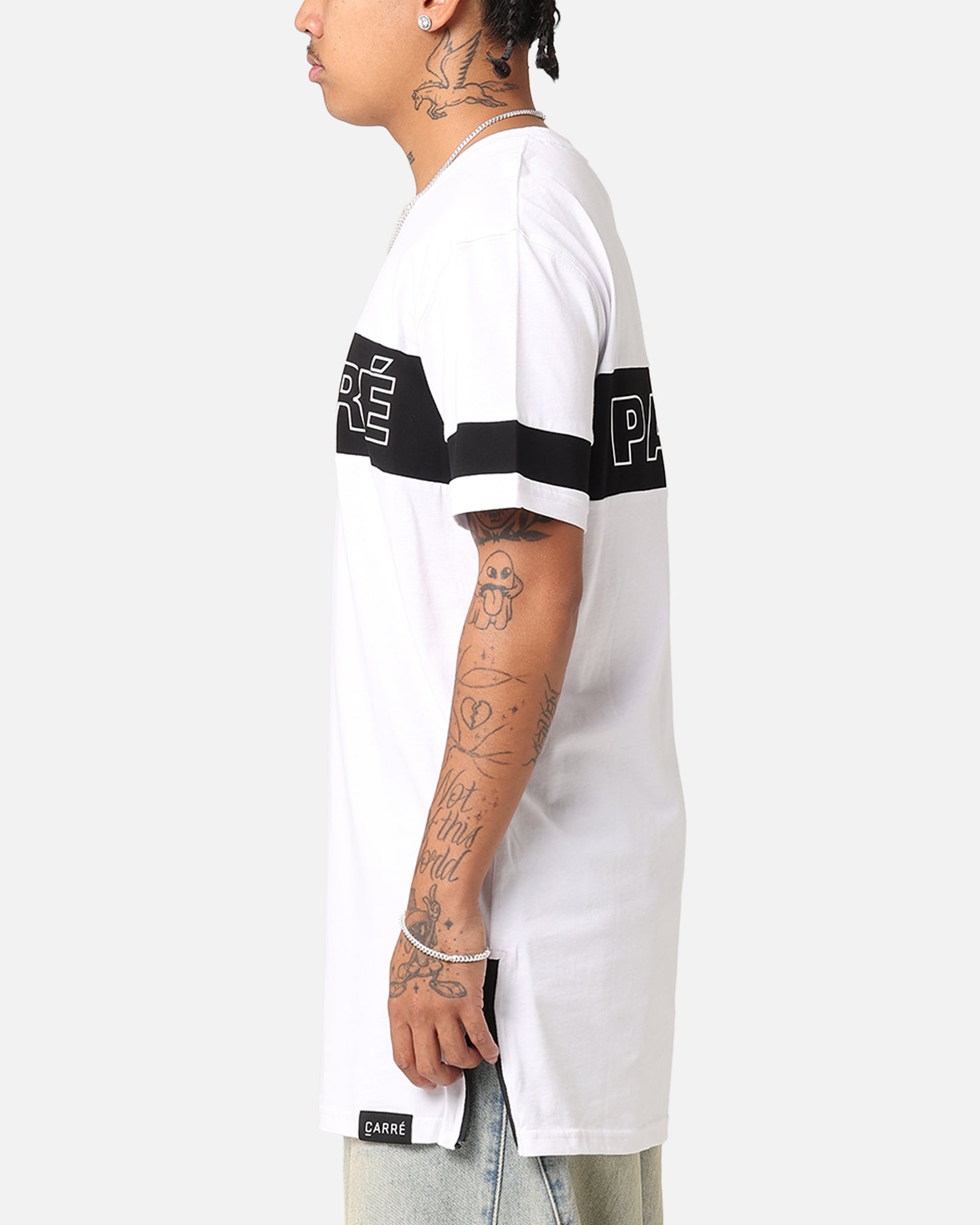 Carré Panneau Short Sleeve T-Shirt White/Black、mySite、zt4zffjzw