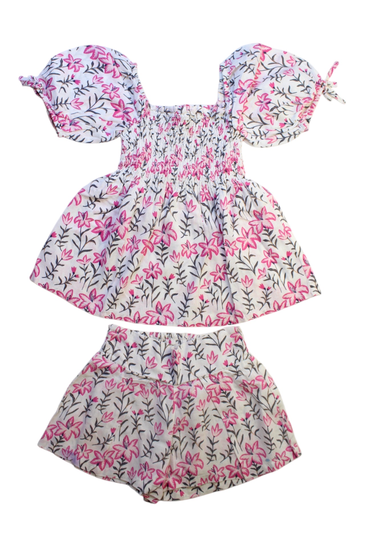 Seed Floral Smocked Top & Shorts Set 4T、mySite、g9winljtr