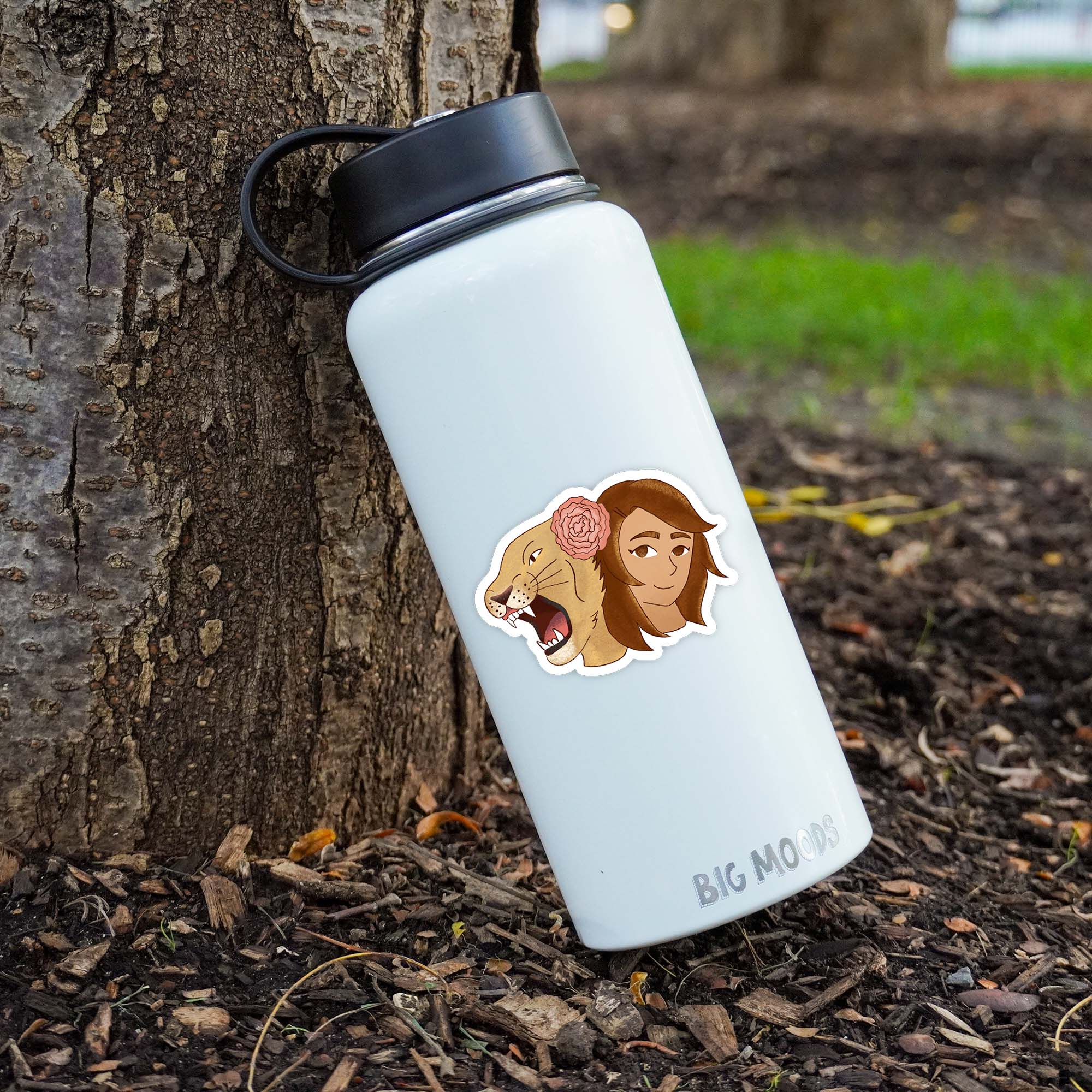  Hear Us Roar - Girl And Lion Sticker、mySite、ghnorth