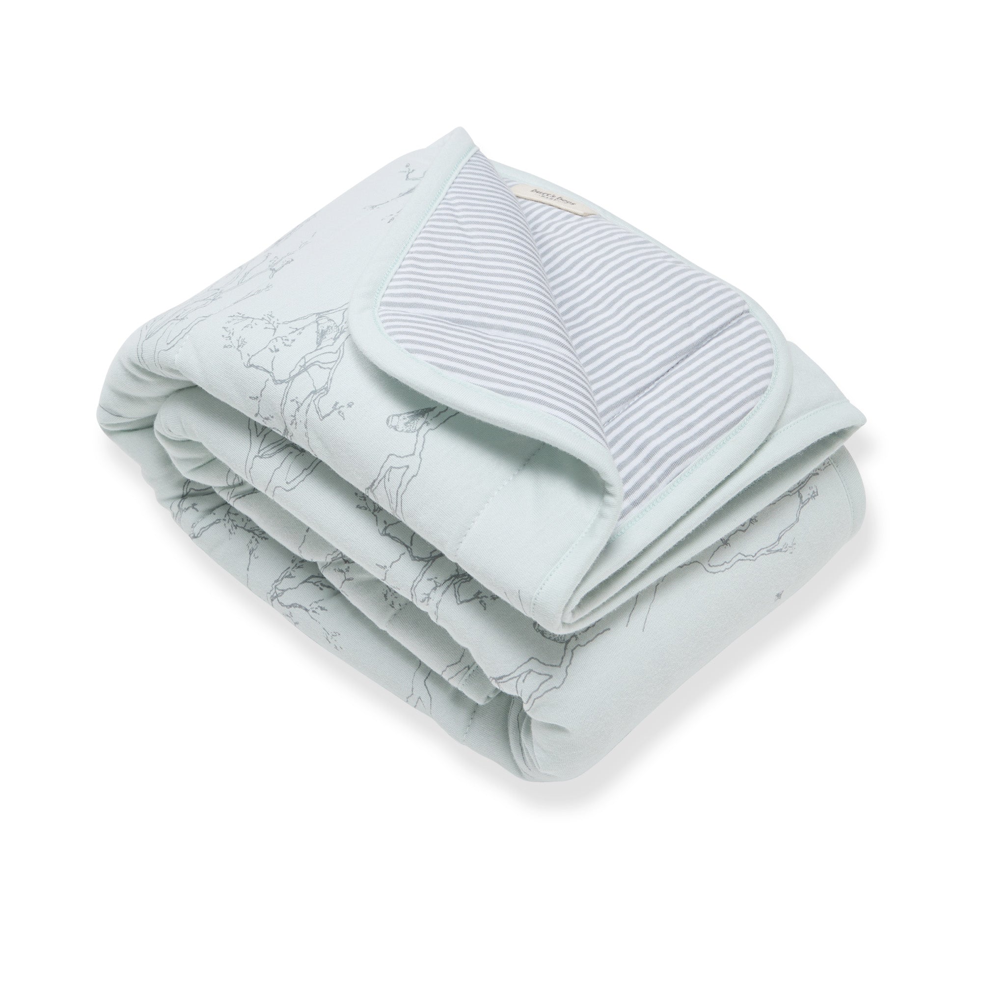 Swaying Branches Organic Cotton Reversible Baby Blanket - Ice Flow、mySite、g9winljtr