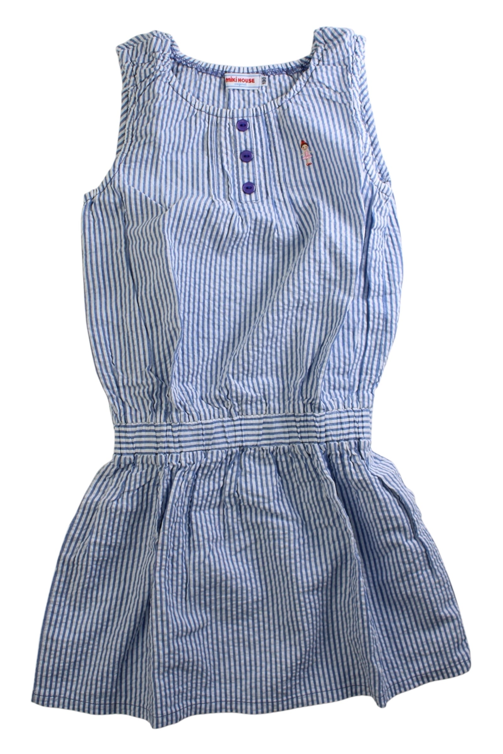 Miki House Striped Sleeveless Dress 7Y、mySite、g9winljtr