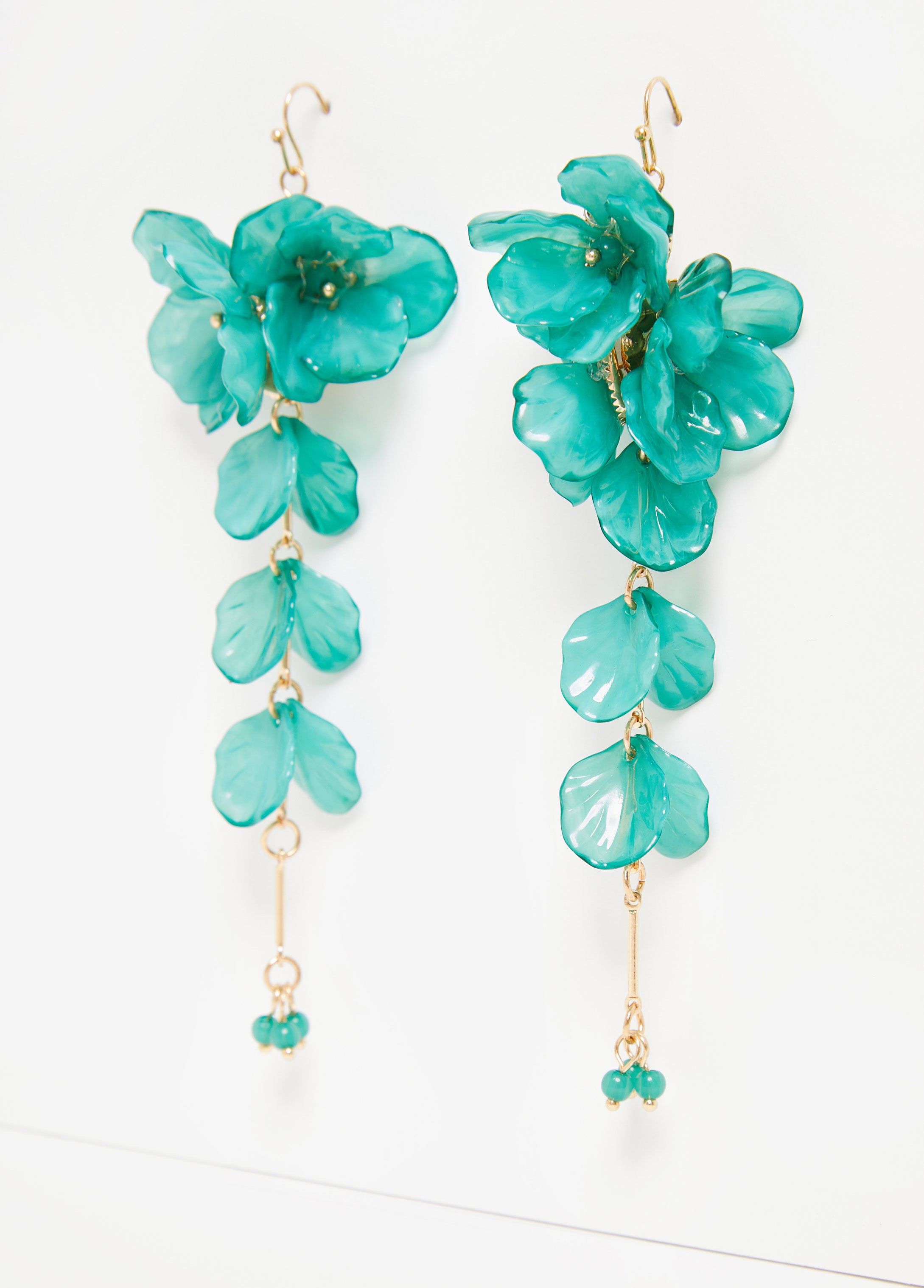 Beaded Floral Resin Drop Earrings、mySite、bengalsvssteelers