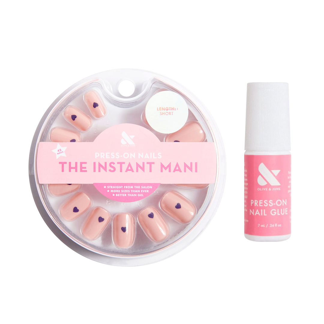 Squoval Short Fall Vampy Heart + Press-On Glue - Loyalty Reward、mySite、solidvoid