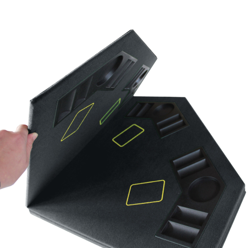 INO Design 48" Folding Poker Tabletop for 8-Player Texas Holdem Octagon Casino Game Portable Layout Mat Black、、casual