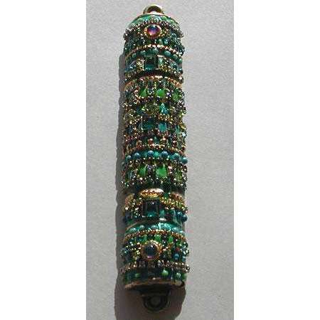 Michal Golan Green Swarovski Crystal Mezuzah、mySite、topwebapps